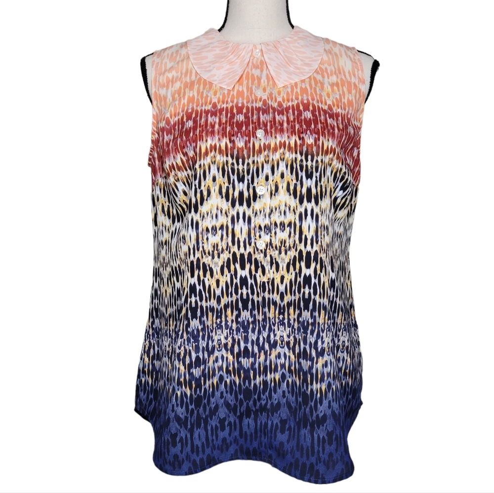 Cabi Love Abstract Sleeveless Button Down Blouse